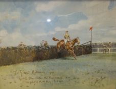JOHN BEER "The Grand National 1906", watercolour heightened with body colour and white, signed