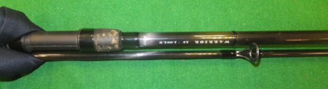 A Fox "Warrior" 12 ft. 3 lb test curve specimen rod, with makers cloth bag and tube