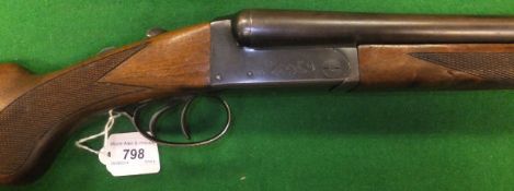 A Belgian Alro 12 bore shotgun, double barrel, side by side, box lock, non ejector, 28.25"