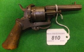 A 19th Century ELG Belgian pin fire six-shot revolver