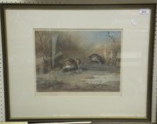 AFTER ARCHIBALD THORBURN "Snipe", colour print, signed lower left   CONDITION REPORTS  Size