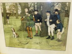 AFTER CECIL ALDIN "Rook shooting at Dingley Dell", chromolithograph