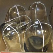 A collection of five various display domes   CONDITION REPORTS  Heights range from approx. 32 cm