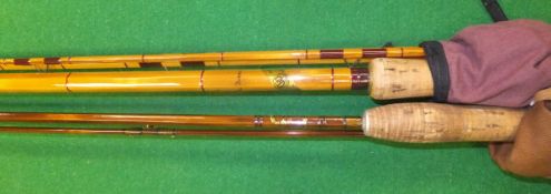 A Milwards "Spincraft" two piece spinning rod, and an F.T. Williams "The Dorset" three piece split