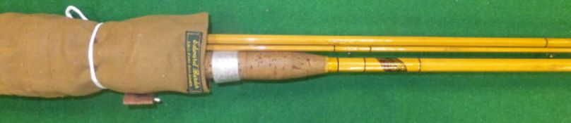 An Allcocks "Lucky Strike" three piece split cane coarse fishing rod, restored by Edward Barder