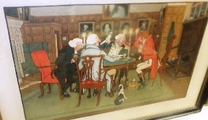 AFTER CECIL ALDIN "The Card Game", chromolithograph, signed in pencil