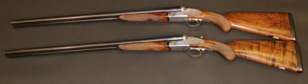 A consecutive pair of Beretta 627EELL 12 bore shotguns, side by side, side lock, ejectors, single