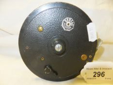 An Allcocks "Aerial" 4½" diameter wide drum centre pin reel
