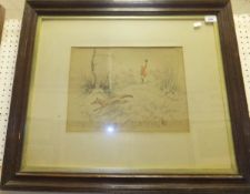 BASIL NIGHTINGALE "Tally Ho Over !", watercolour, signed top right and dated 1915