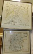 AFTER ROBERT MORDEN "Map of Wiltshire", modern print, together with a Hunting Map of