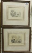 ENGLISH SCHOOL "Game shooting", pencil and watercolour, unsigned, a pair (2)