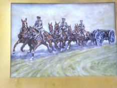 GILBERT HOLLIDAY "Royal Artillery Gun Carraige", pastel, signed bottom right   CONDITION REPORTS
