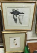 KEITH BROCKIE "Number 29 Black Guillemot", watercolour study with pencil notes, TERENCE LAMBERT "