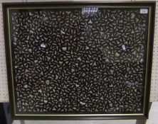 A framed and glazed collection of fossilised Sharks teeth   CONDITION REPORTS  Overall with