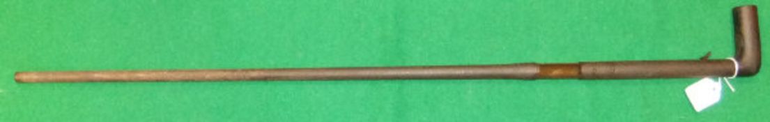 WITHDRAWN  A Victorian .410 walking stick gun with plain tapered steel shaft and walnut handle