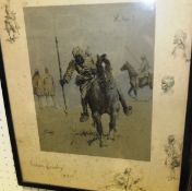 AFTER SNAFFLES (CHARLES JOHNSON PAYNE) "Indian Cavalry (B.E.F.)", chromolithograph heighted with