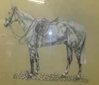 HP "Grey saddled horse", print, initialled and dated '93 bottom right