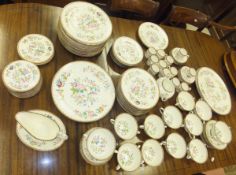 A large collection of Coalport "Pembroke" pattern dinner and coffee wares to include oval