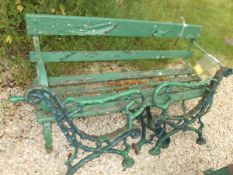 A pair of 19th Century Coalbrookdale style cast iron bench supports of branch form, together with
