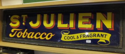 An St. Julien tobacco sign in wooden frame
