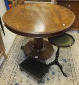 A Victorian mahogany breakfast table, small Victorian rectangular foot stool, and a reproduction