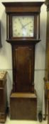 An early 19th Century oak cased long case clock, the 30 hour movement with Roman and Arabic numerals
