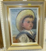 D GRANT "Boy in sailor suit", oil on board, signed bottom right
   CONDITION REPORTS  Measure inside