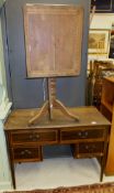 An Edwardian mahogany and inlaid dressing table on square tapering legs, and a 19th century mahogany