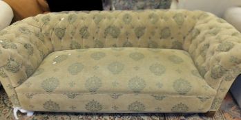 A buttoned upholstered Chesterfield sofa   CONDITION REPORTS  198 cm width, 80 cm depth and 68 cm