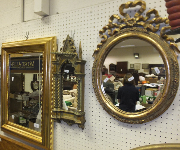 Three various gilt framed mirrors