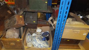 A collection of items to include Spode blue and white tea wares, Mason's type tureen cover, pair