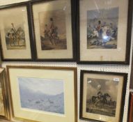 A framed and glazed collection of cards depicting Derby Winners 1953-1968, a colour print "Popple