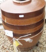 A large stoneware barrel