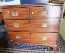 A 19th Century mahogany chest of two short over two long drawers with satinwood stringing and