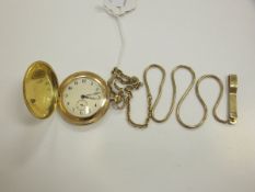 A 14 carat gold cased Tavannes watch co pocket watch, the dial set with Arabic numerals and
