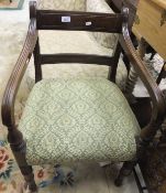 A set of seven 19th Century mahogany bar back dining chairs with upholstered seats on turned and