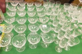 A collection of Baccarat drinking vessels to include wine glasses with finger cut sides
   CONDITION