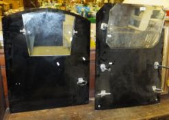 Two early 20th Century black glass and chrome mounted bathroom mirrors