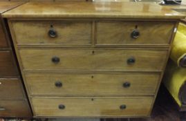 A 19th Century mahogany chest of two short and three long graduated drawers   CONDITION REPORTS  Has