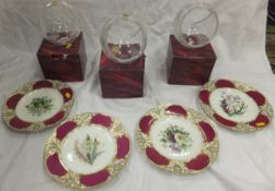 A set of four porcelain cabinet plates (three inscribed to back "Royal Worcester Porcelain Henry