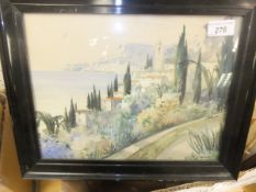 GIANNI "Italian coastal scene", watercolour heightened with white, together with thirteen other