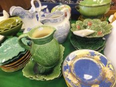 A large collection of decorative ceramics to include a "Broseley" pattern toilet jug, a Victorian