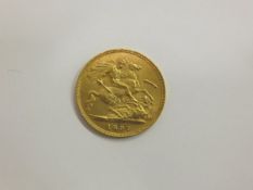 An 1897 half sovereign   CONDITION REPORTS  Has wear conducive with age and use, including a scratch