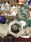 A box containing a Royal Grafton "Majestic" pattern part dinner and tea service, together with a box