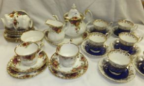 A Royal Albert "Old Country Roses" pattern part tea set, to include teapot, cream jug, sugar bowl,