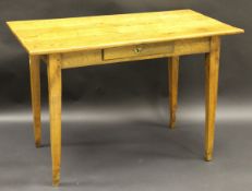 A 19th Century French cherrywood side table, the rectangular top with moulded edge above single