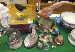 A collection of Border Fine Arts and Country Artist figures to include pheasant, blackbird,