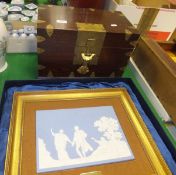 A Wedgwood framed plaque "The Choice of Hercules" in a presentation box and an Oriental style wooden
