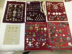 A large quantity of assorted buttons to include mother of pearl, brass, enamelled brass, etc