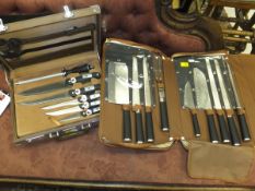 A 16 piece knife set in case, together with a 9 piece knife set in case*